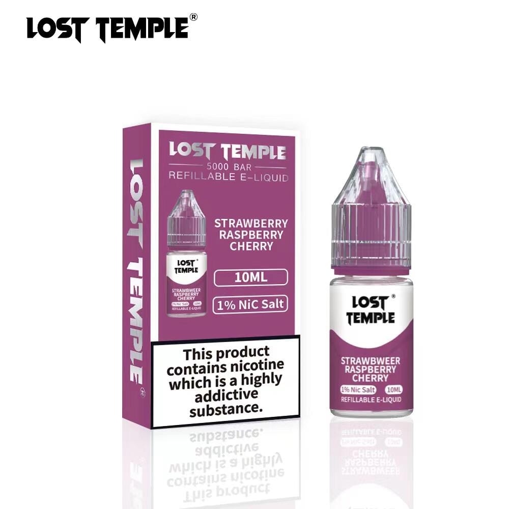 Buy Lost Temple Nic Salts 10ml - Box of 10 - Strawberry Raspberry Cherry