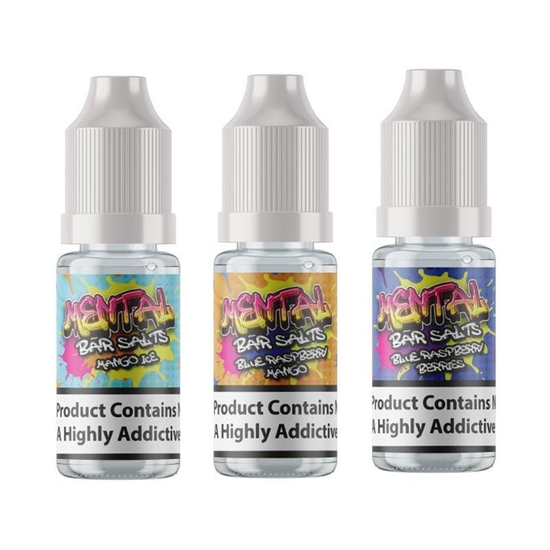 Buy Mental Bar Salts 10ml E - liquids - Pack of 12 - Blue Raspberry Berries