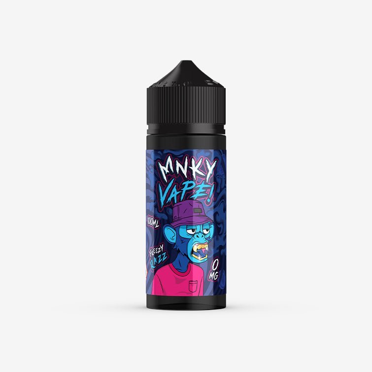 Buy Mnky Vape 100ml E - liquid Shortfill - Freezy Razz