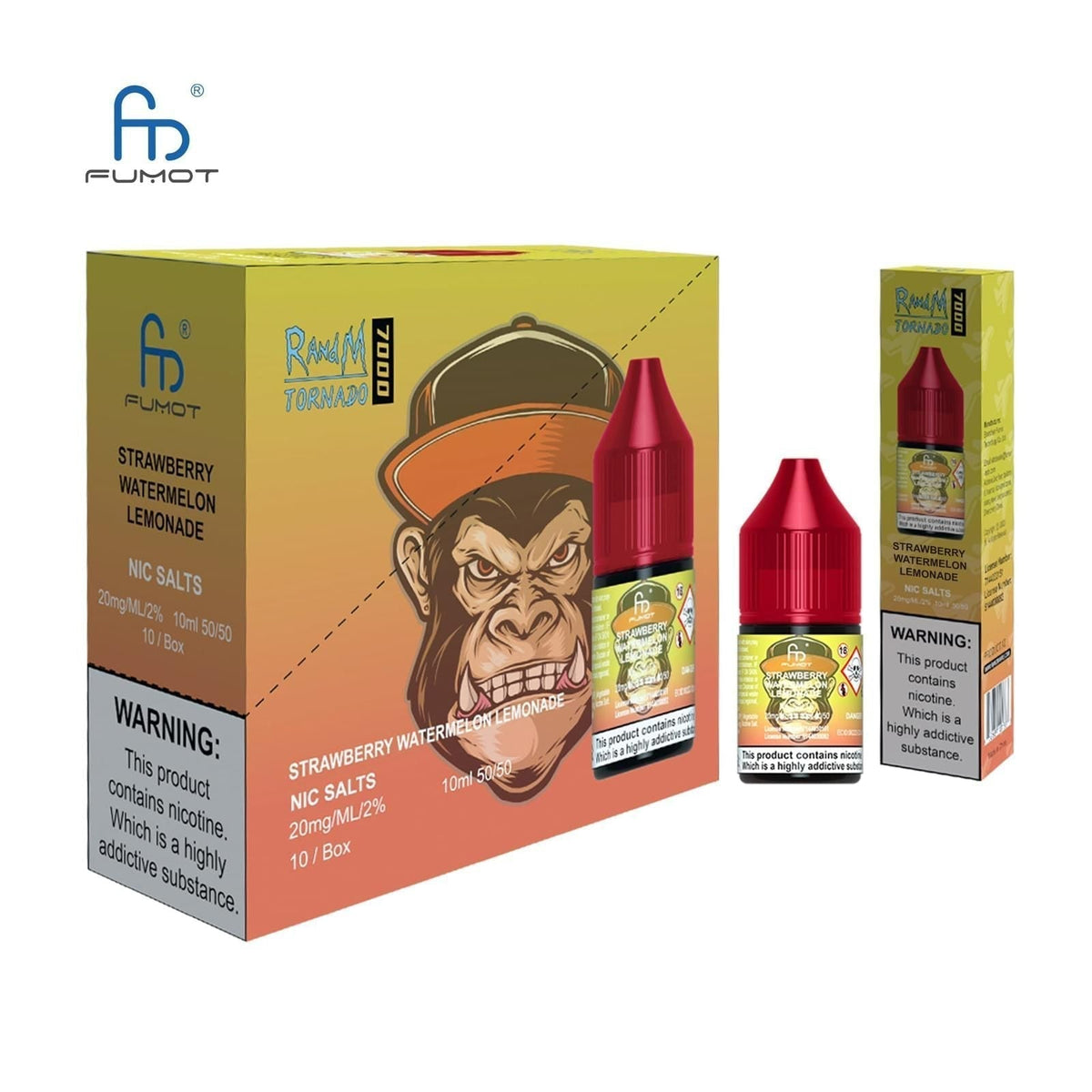 Buy R and M 7000 Nic Salt 10ml - Box of 10 - Strawberry Watermelon Lemonade