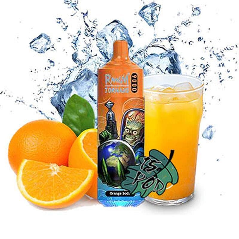 Buy RandM Tornado 9000 Puffs Disposable Vape Box of 10 - Orange Soda