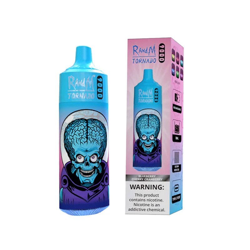 Buy RandM Tornado 9000 Puffs Disposable Vape Box of 10 - Blueberry Cherry Cranberry