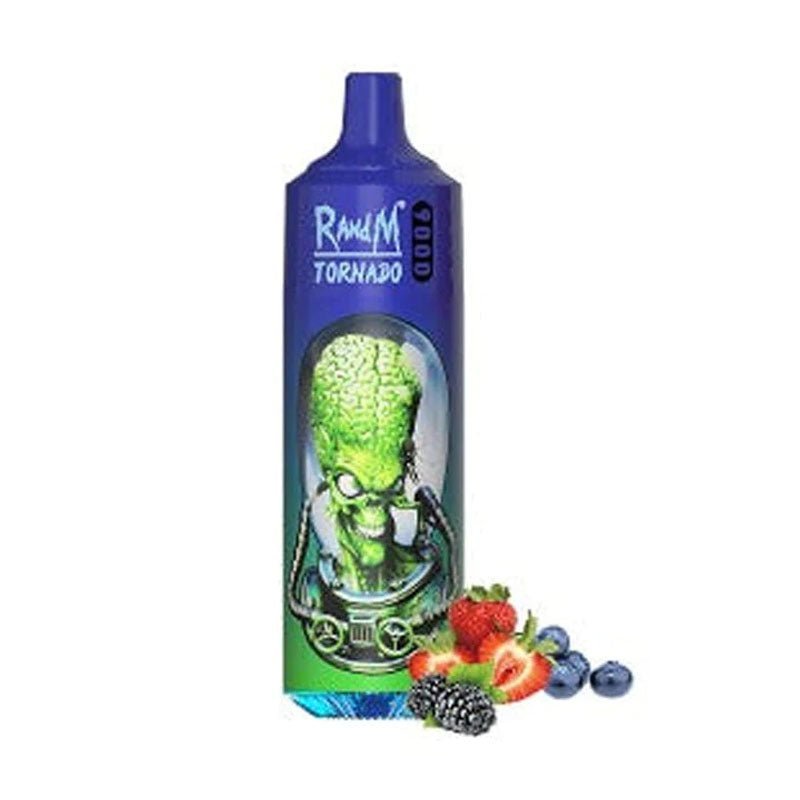Buy RandM Tornado 9000 Puffs Disposable Vape Box of 10 - Blue Razz Ice