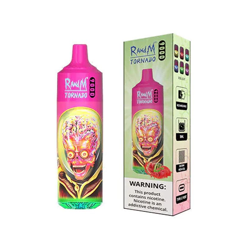 Buy RandM Tornado 9000 Puffs Disposable Vape Box of 10 - Raspberry Watermelon