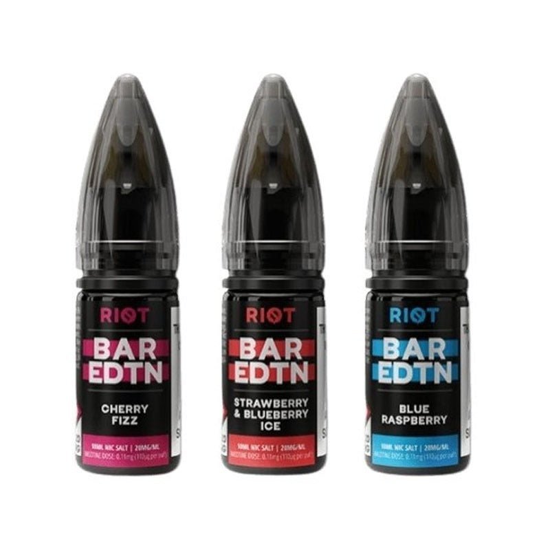 Buy Riot Squad Bar Edition Nic Salt 10ml E - liquids - Box of 10 - Strawberry Blueberry Ice