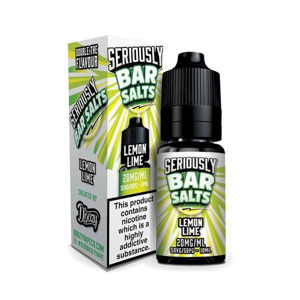 Buy Seriously Bar Salt 10ml E - liquids Nic Salts - Box of 10 - Lemon Lime