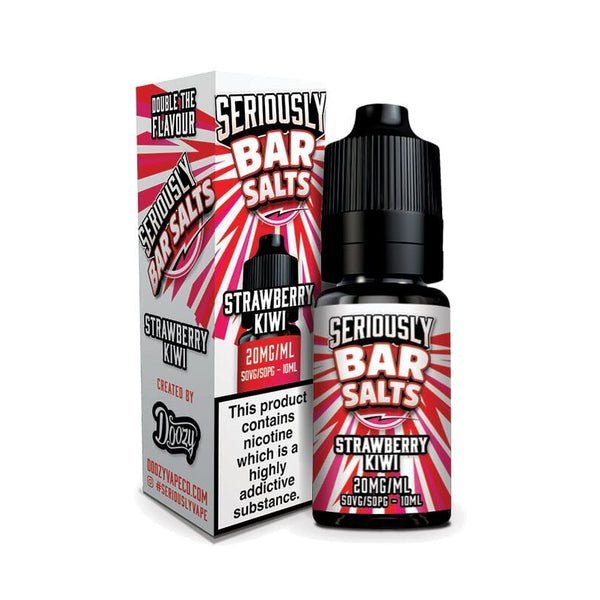 Buy Seriously Bar Salt 10ml E - liquids Nic Salts - Box of 10 - Strawberry Kiwi