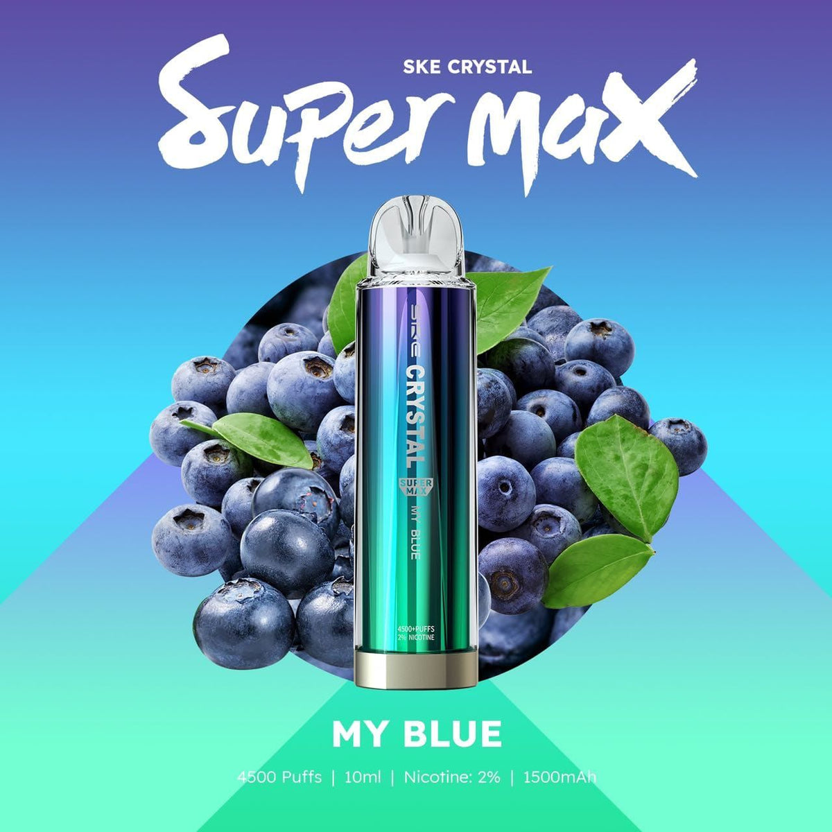 Buy Ske Crystal Original Super Max 4500 Disposable Vape Puff Pod Box Of 10 - My Blue