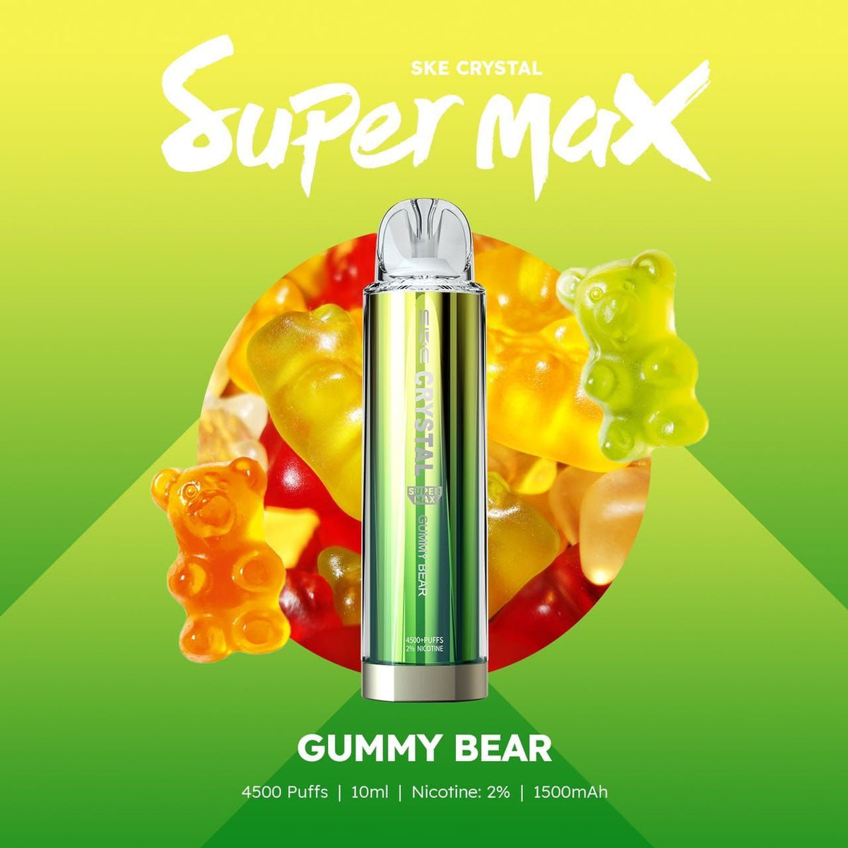 Buy Ske Crystal Original Super Max 4500 Disposable Vape Puff Pod Box Of 10 - Gummy Bear
