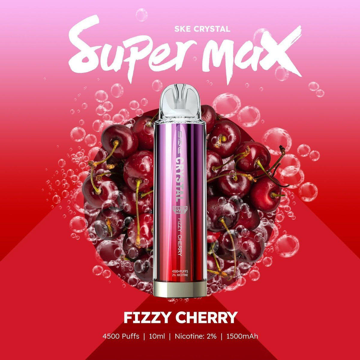 Buy Ske Crystal Original Super Max 4500 Disposable Vape Puff Pod Box Of 10 - Fizzy Cherry