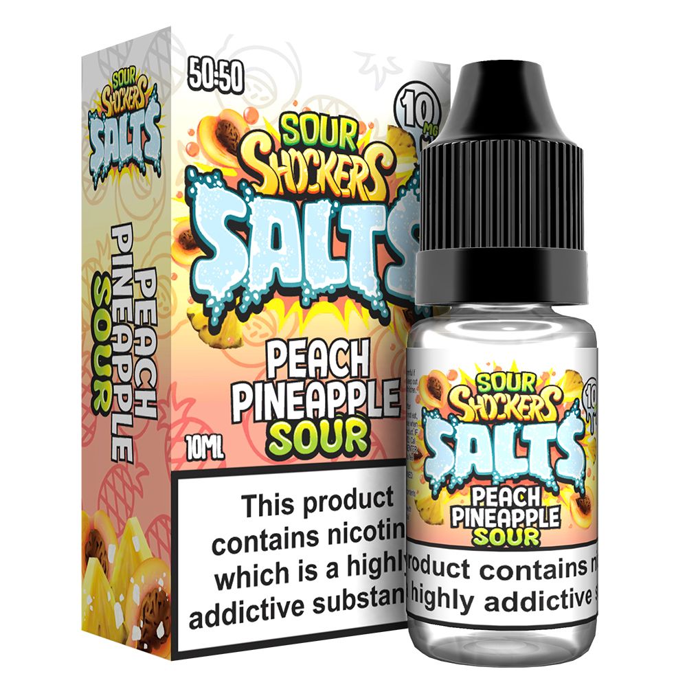 Buy Sour shockers Nic Salt 10ml Pack of 5 - Peach Pineapple