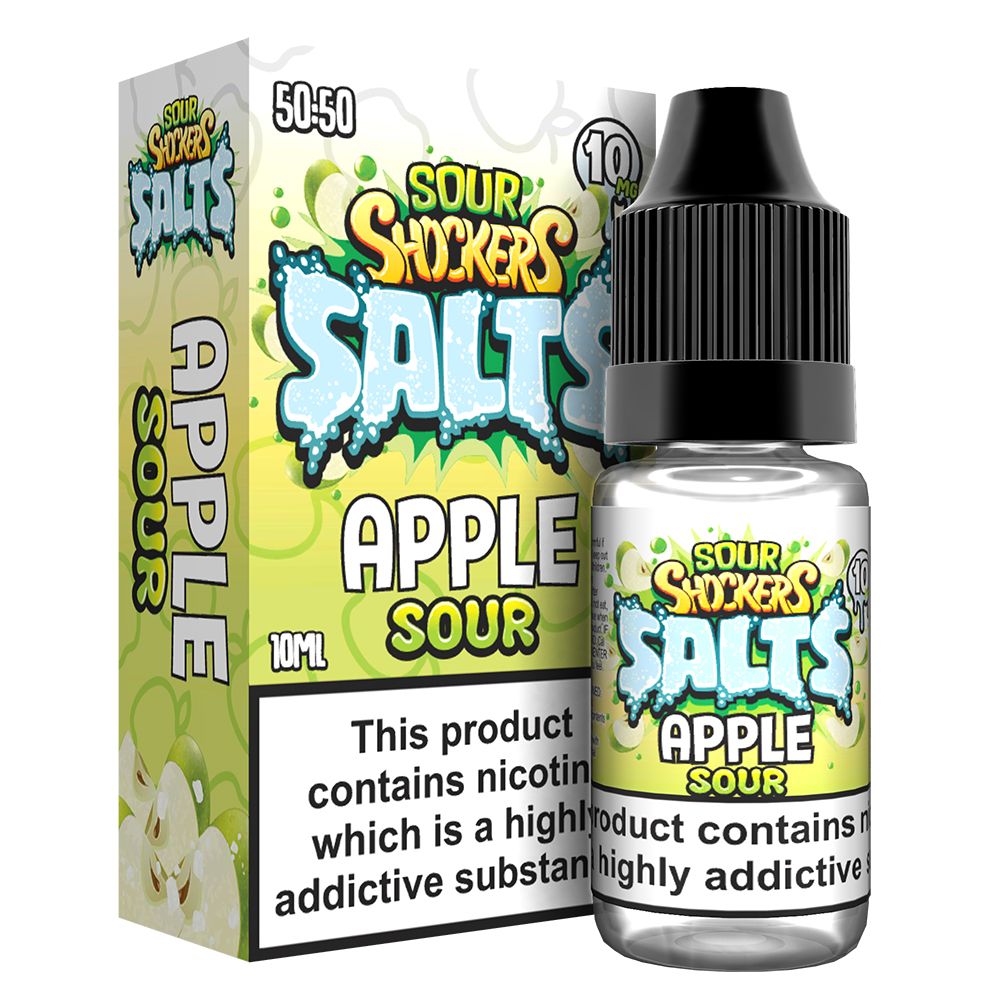 Buy Sour shockers Nic Salt 10ml Pack of 5 - Apple Sour