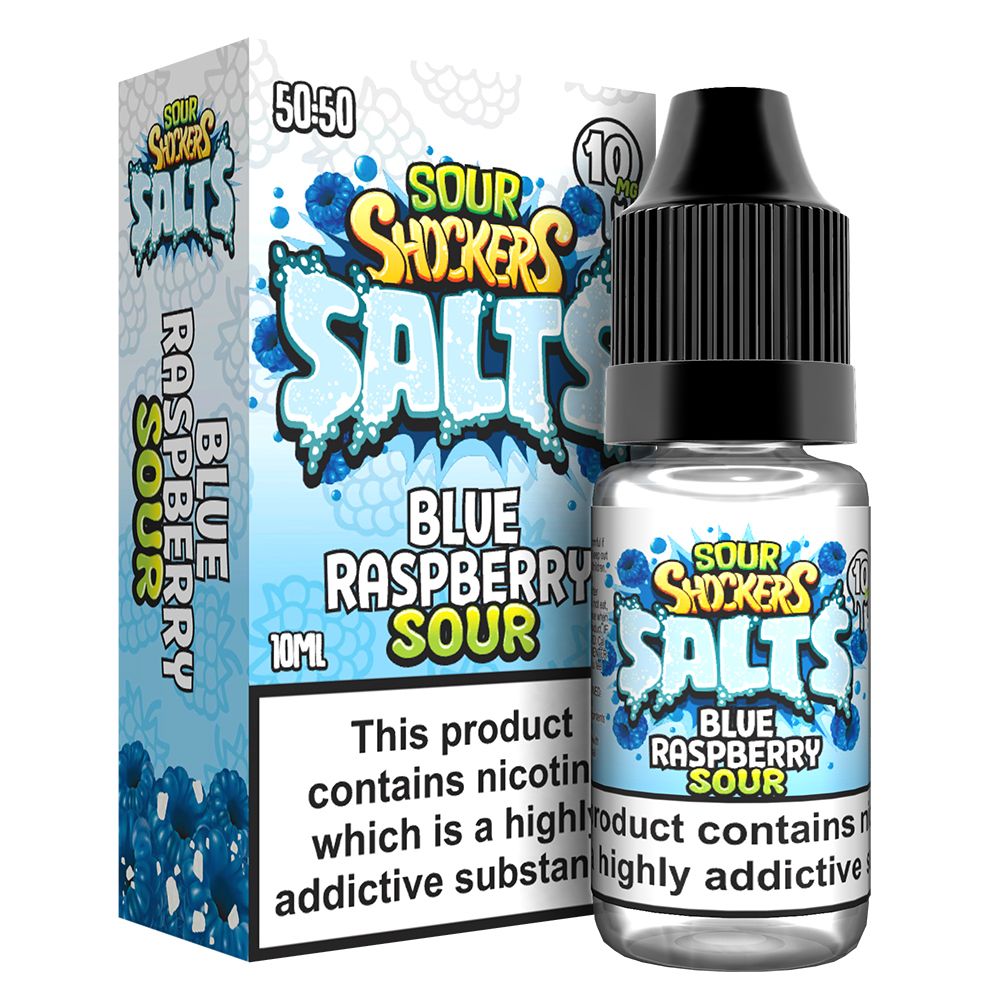 Buy Sour shockers Nic Salt 10ml Pack of 5 - Blue Raspberry