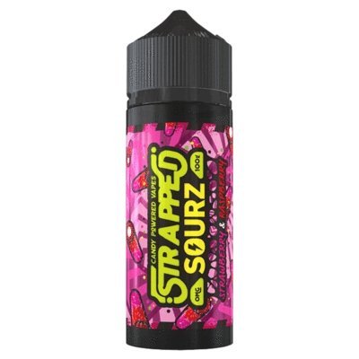 Buy Strapped Sourz 100ML Shortfill - Strawberry & Raspberry