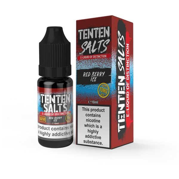 Buy Ten Ten Nic Salts 10ml E - liquids - Box of 10 - Red Berry Ice