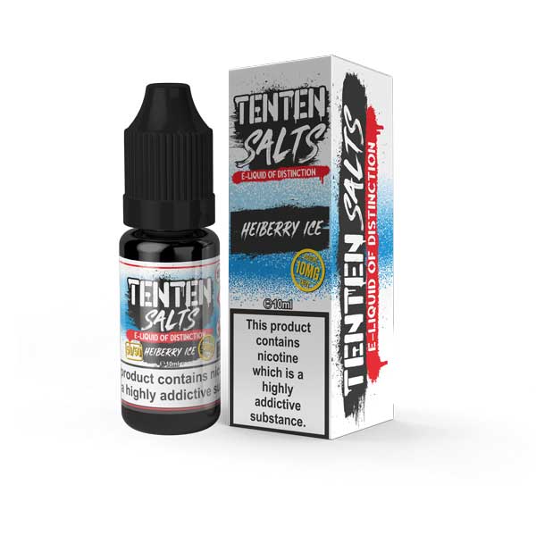 Buy Ten Ten Nic Salts 10ml E - liquids - Box of 10 - Heiberry Ice
