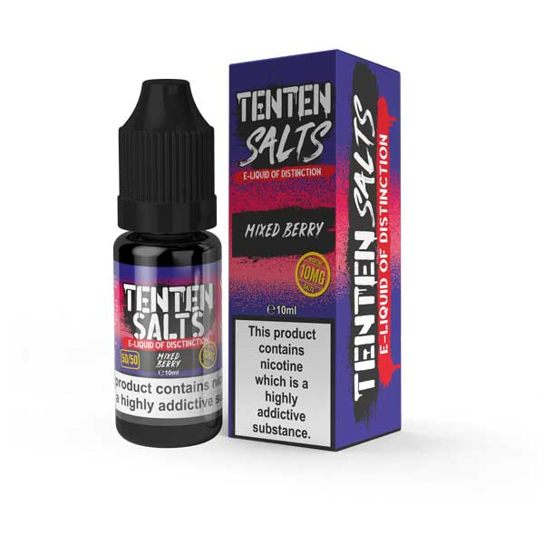 Buy Ten Ten Nic Salts 10ml E - liquids - Box of 10 - Mixed Berries