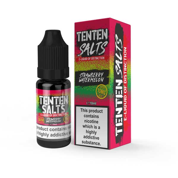 Buy Ten Ten Nic Salts 10ml E - liquids - Box of 10 - Strawberry Watermelon