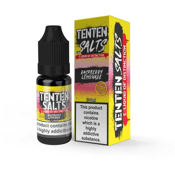 Buy Ten Ten Nic Salts 10ml E - liquids - Box of 10 - Raspberry Lemonade