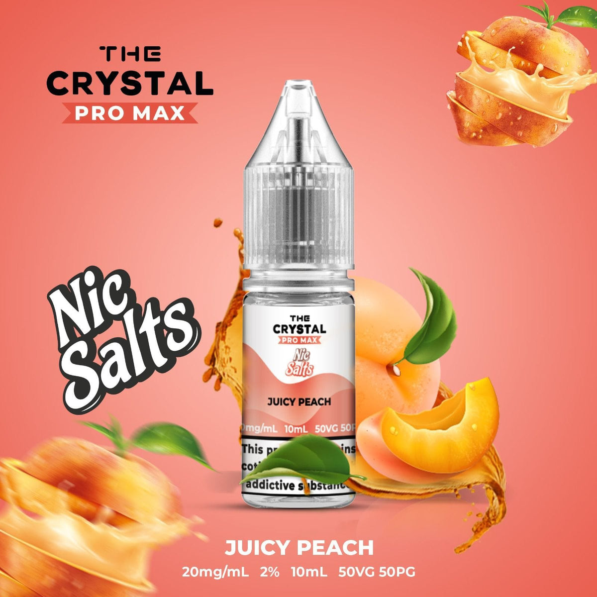 Buy Hayati Crystal Pro Max Hayati Nic Salts 10ml - Box of 10 - Juicy Peach