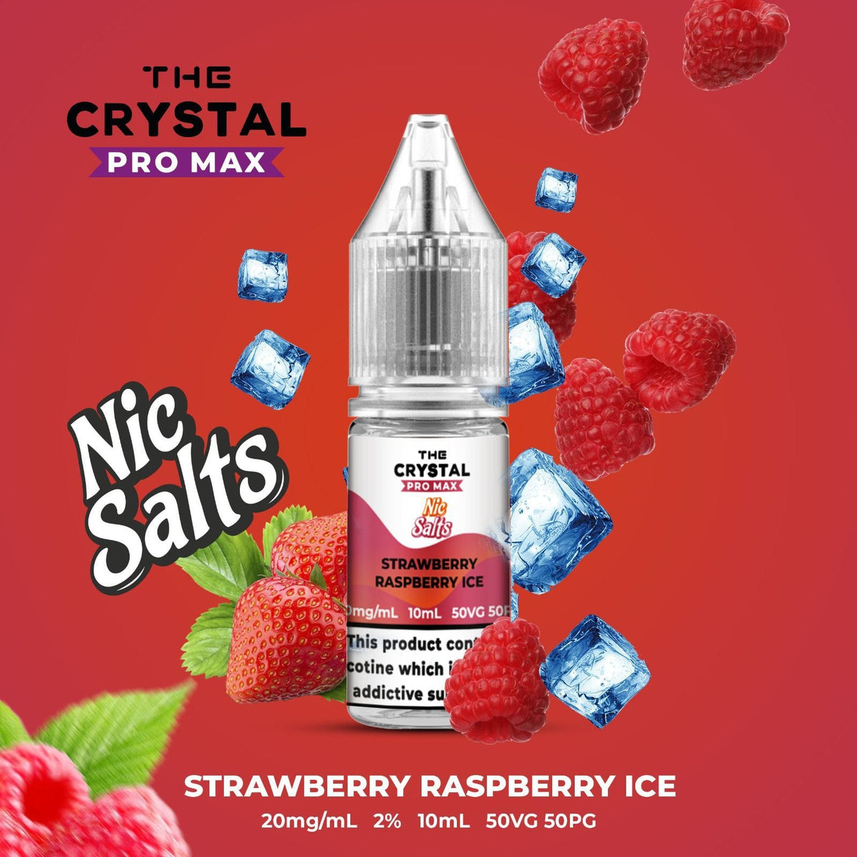 Buy Hayati Crystal Pro Max Hayati Nic Salts 10ml - Box of 10 - Strawberry Raspberry Ice