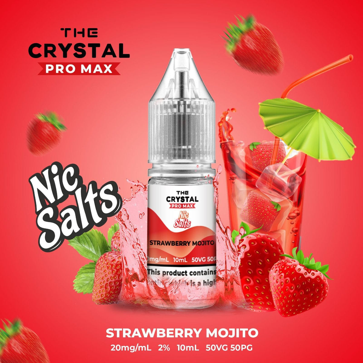 Buy Hayati Crystal Pro Max Hayati Nic Salts 10ml - Box of 10 - Strawberry Mojito