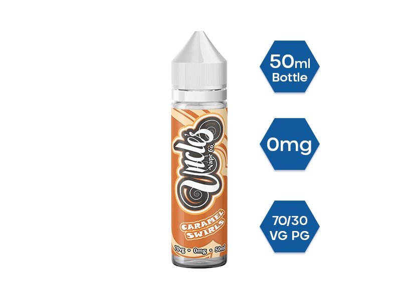 Buy Uncle Vape Co. 50ml E - liquids Shortfill - Caramel Swirls