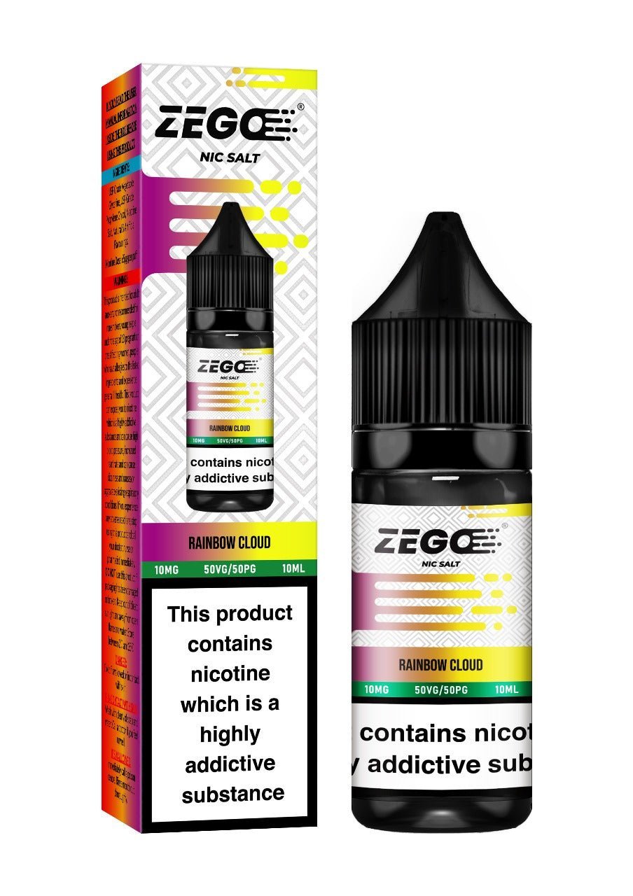 Buy Zego Nic Salt 10ml E - Liquid - Box of 10 - Rainbow Cloud