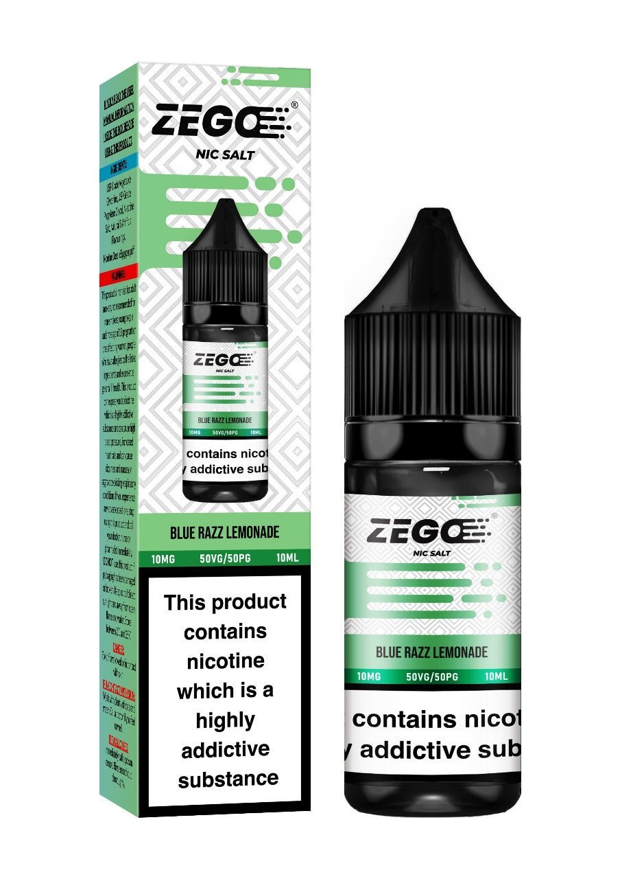 Buy Zego Nic Salt 10ml E - Liquid - Box of 10 - Blue Razz Lemonade