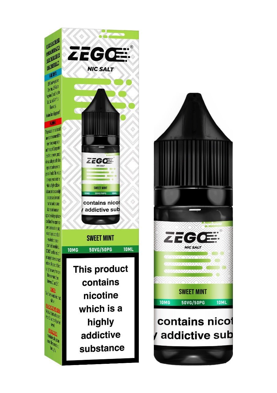 Buy Zego Nic Salt 10ml E - Liquid - Box of 10 - Sweet Mint