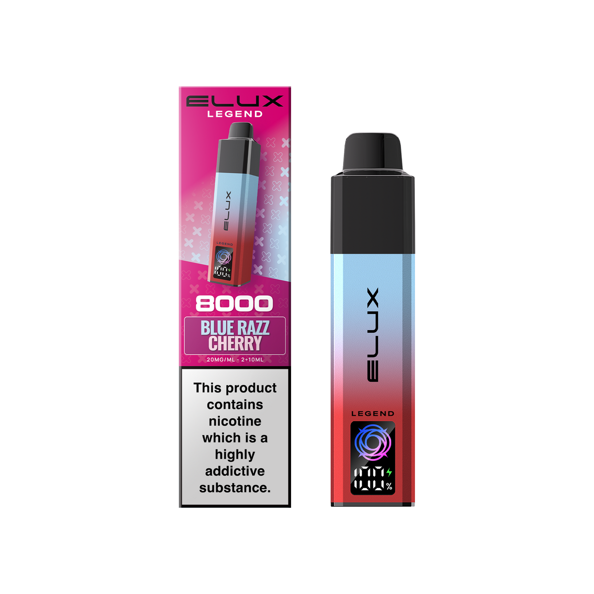 Buy Elux Legend 8000 Pod Vape Kit Box of 5 Blue Razz Cherry
