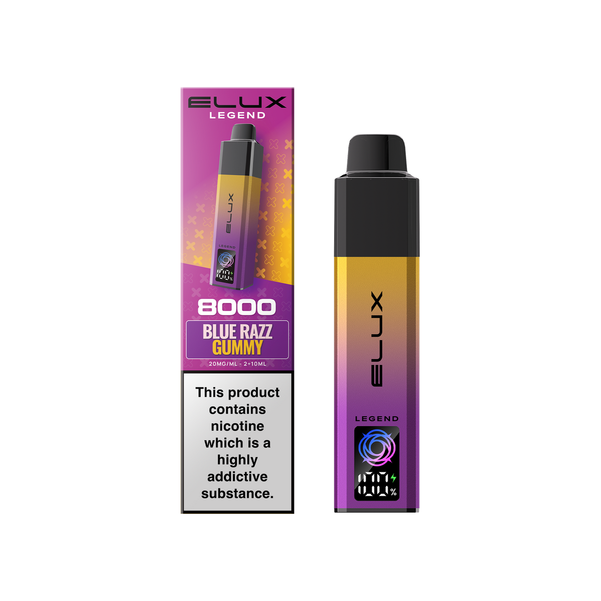 Buy Elux Legend 8000 Pod Vape Kit Box of 5 Blue Razz Gummy