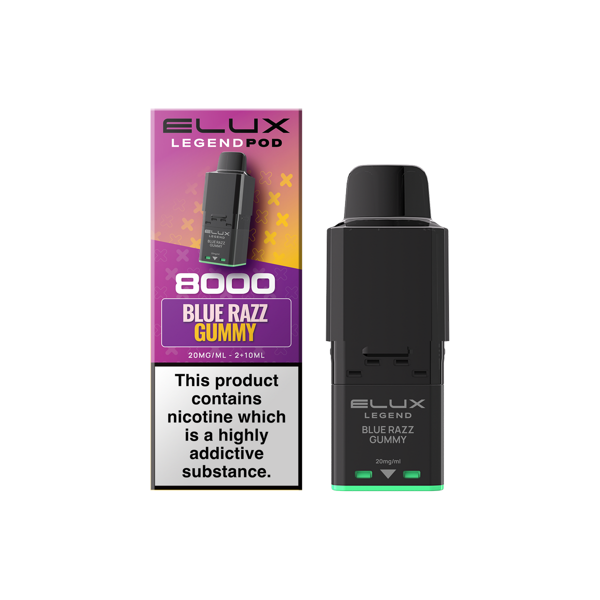 Buy Elux Legend 8000 Refill Pods Box of 5 Blue Razz Gummy