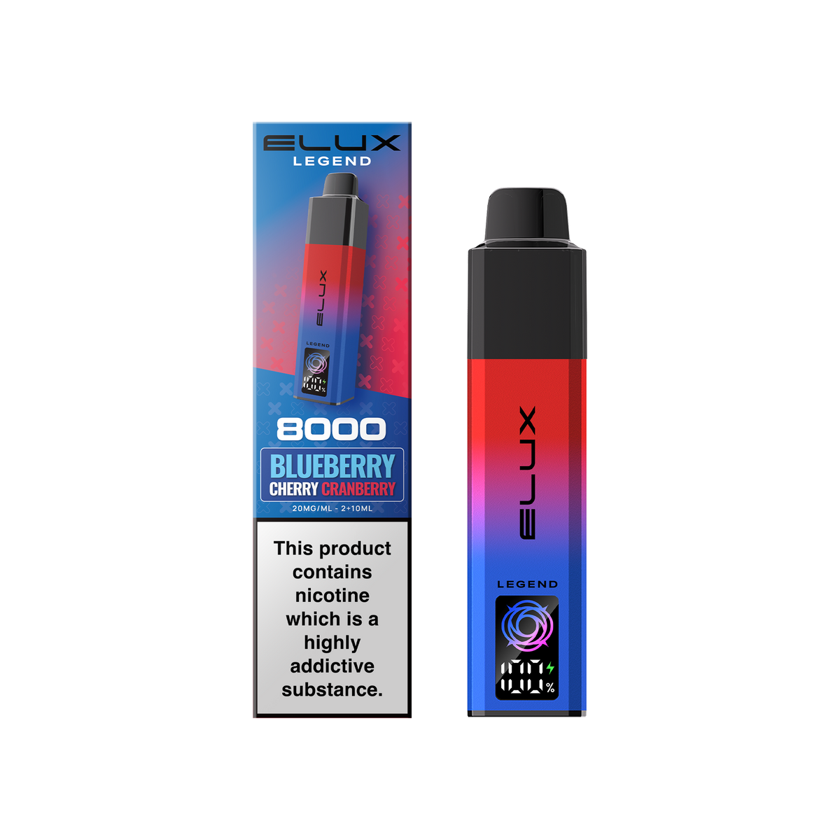 Buy Elux Legend 8000 Pod Vape Kit Box of 5 Blueberry Cherry Cranberry