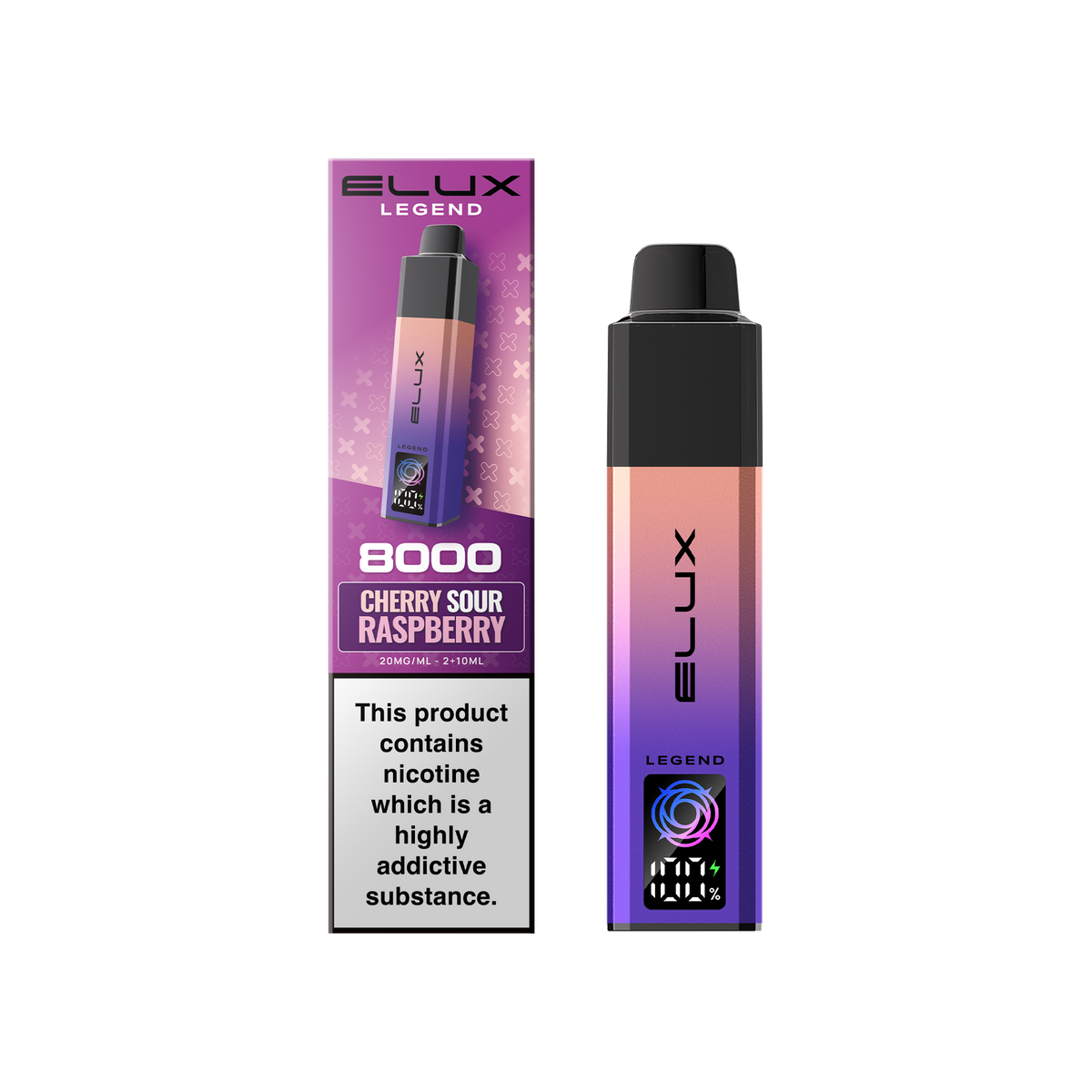 Buy Elux Legend 8000 Pod Vape Kit Box of 5 Cherry Sour Raspberry