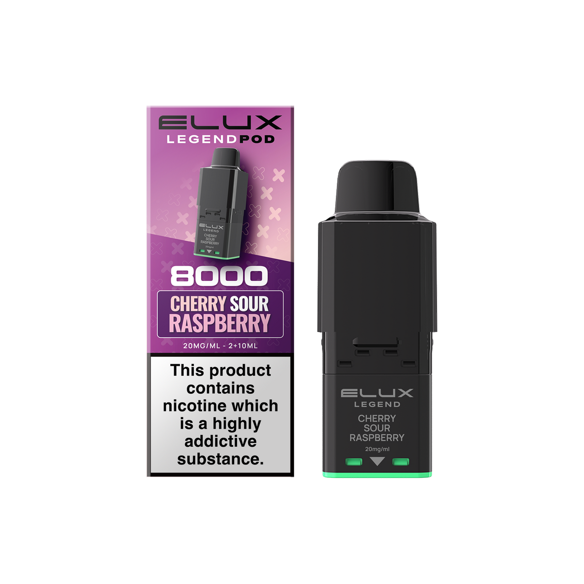 Buy Elux Legend 8000 Refill Pods Box of 5 Cherry Sour Raspberry