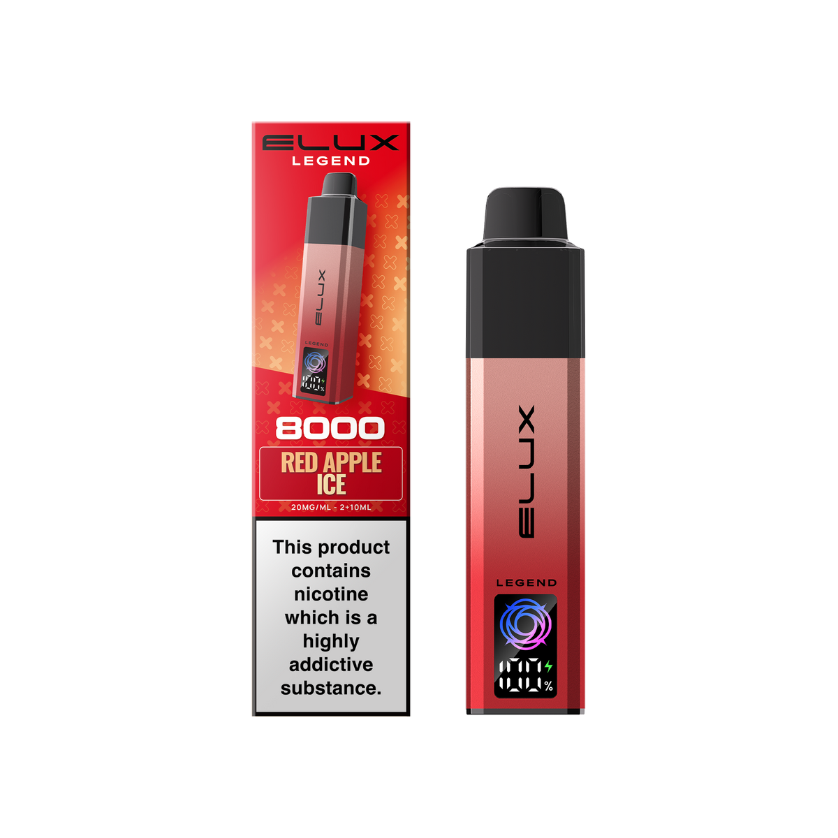 Buy Elux Legend 8000 Pod Vape Kit Box of 5 Red Apple Ice