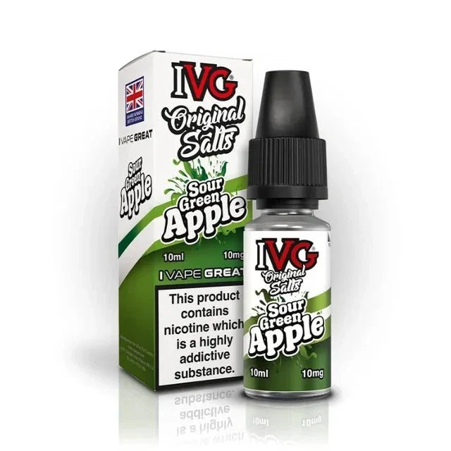 bulk wholesale IVG Original Nic Salts E-liquids 10ml Box of 10 - Sour Green Apple