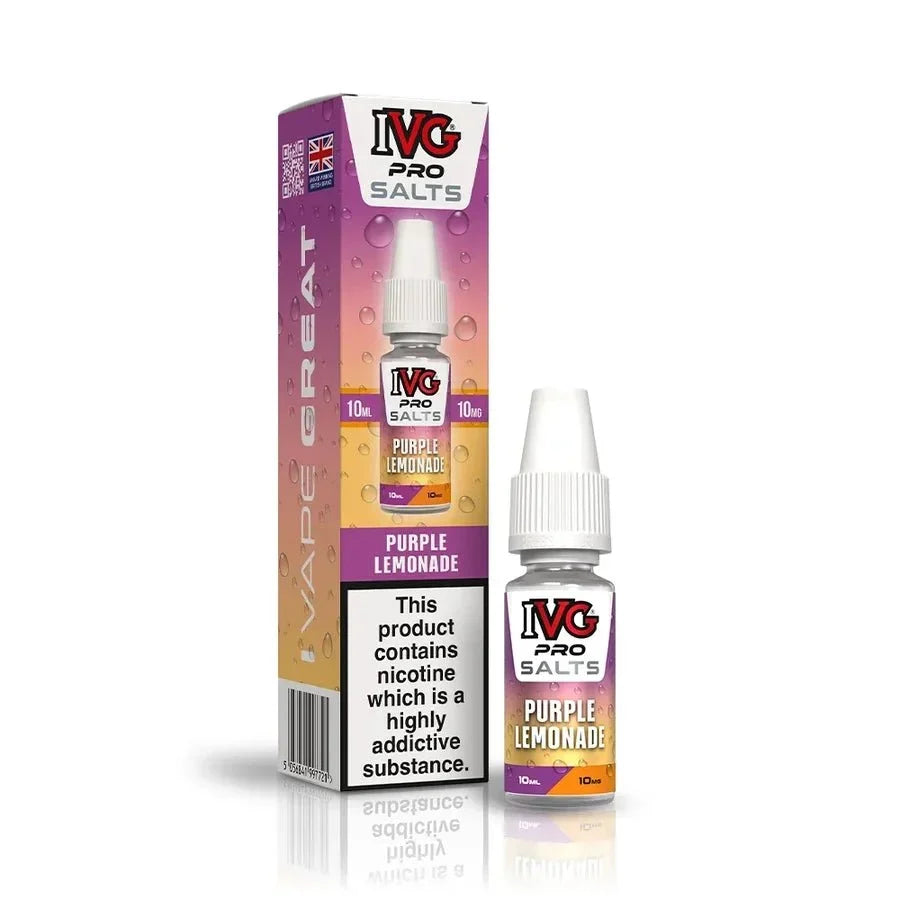bulk wholesale IVG Pro Nic Salt 10ml E-liquids Box of 10 - Purple Lemonade