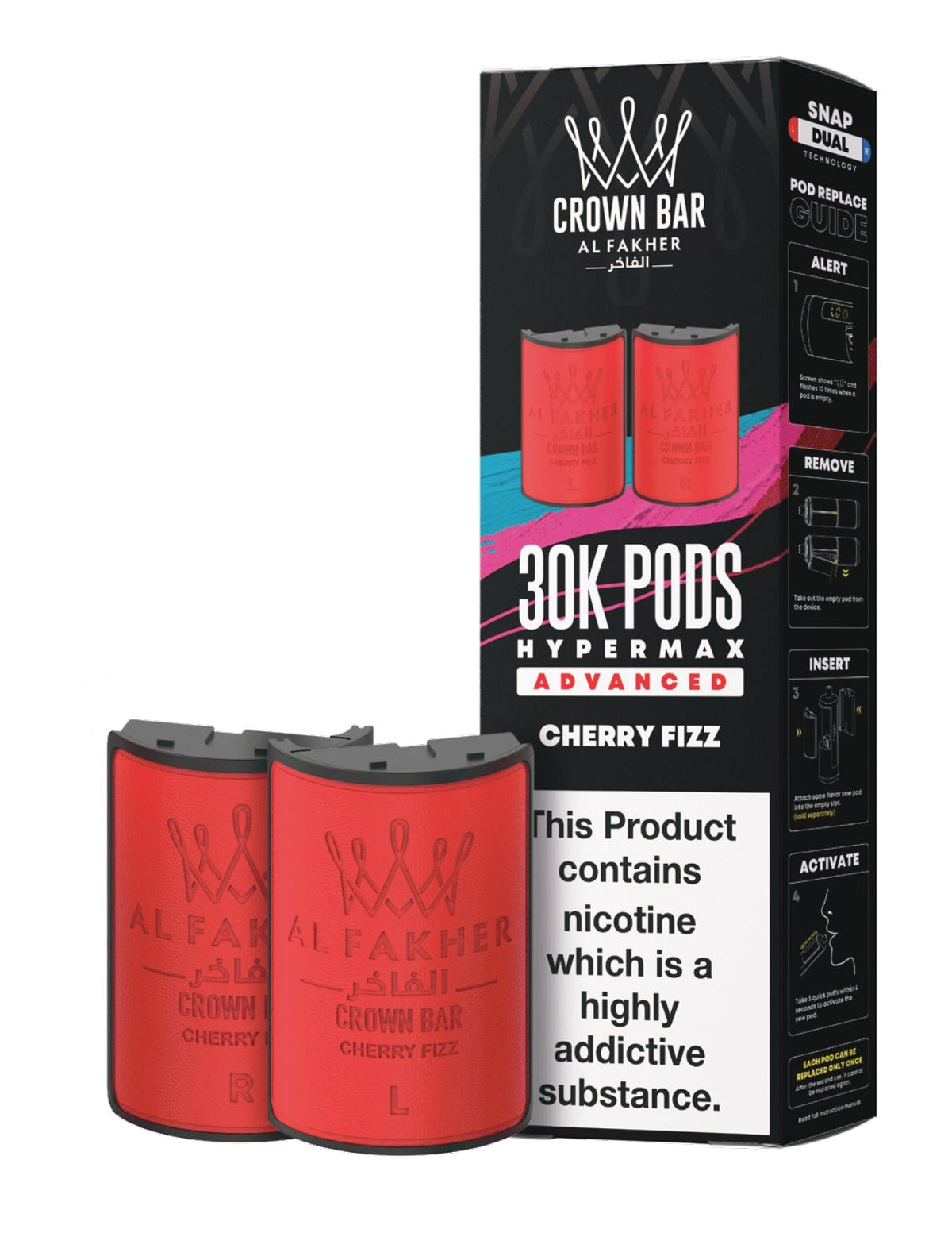 Buy Al Fakher 30k Hypermax Refill Pods Pack of 5 - Cherry Fizz