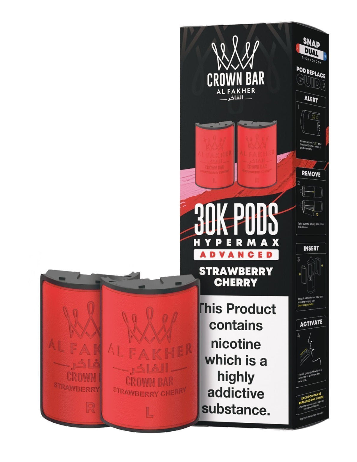 Buy Al Fakher 30k Hypermax Refill Pods Pack of 5 - Strawberry Cherry