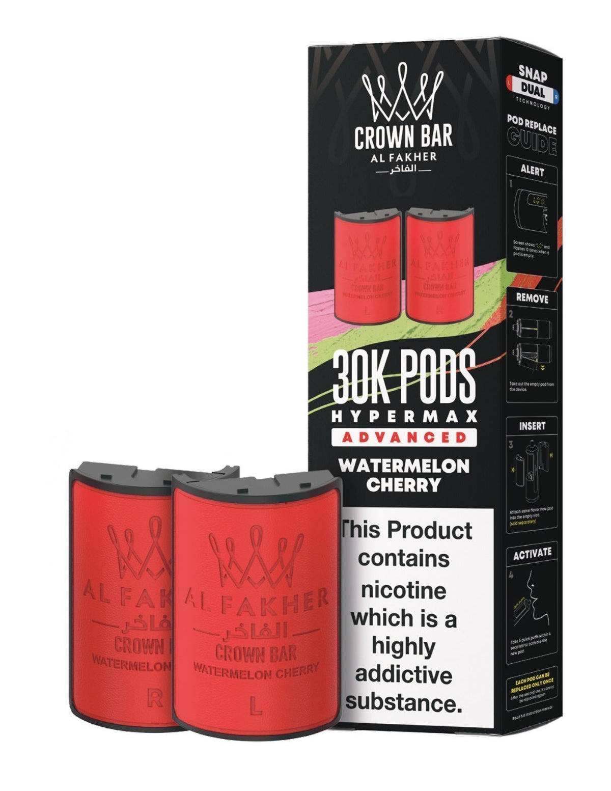 Buy Al Fakher 30k Hypermax Refill Pods Pack of 5 - Watermelon Cherry