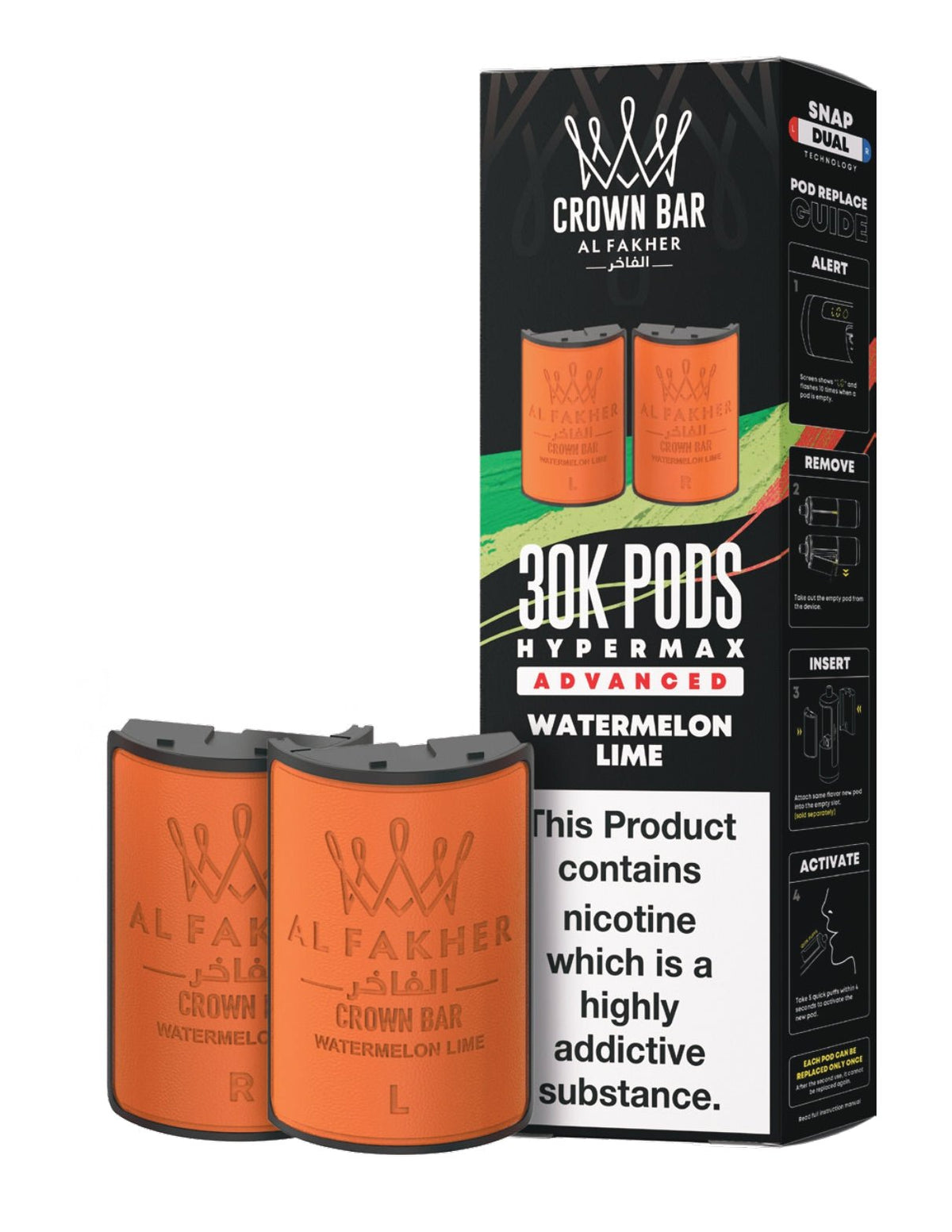 Buy Al Fakher 30k Hypermax Refill Pods Pack of 5 - Watermelon Lime