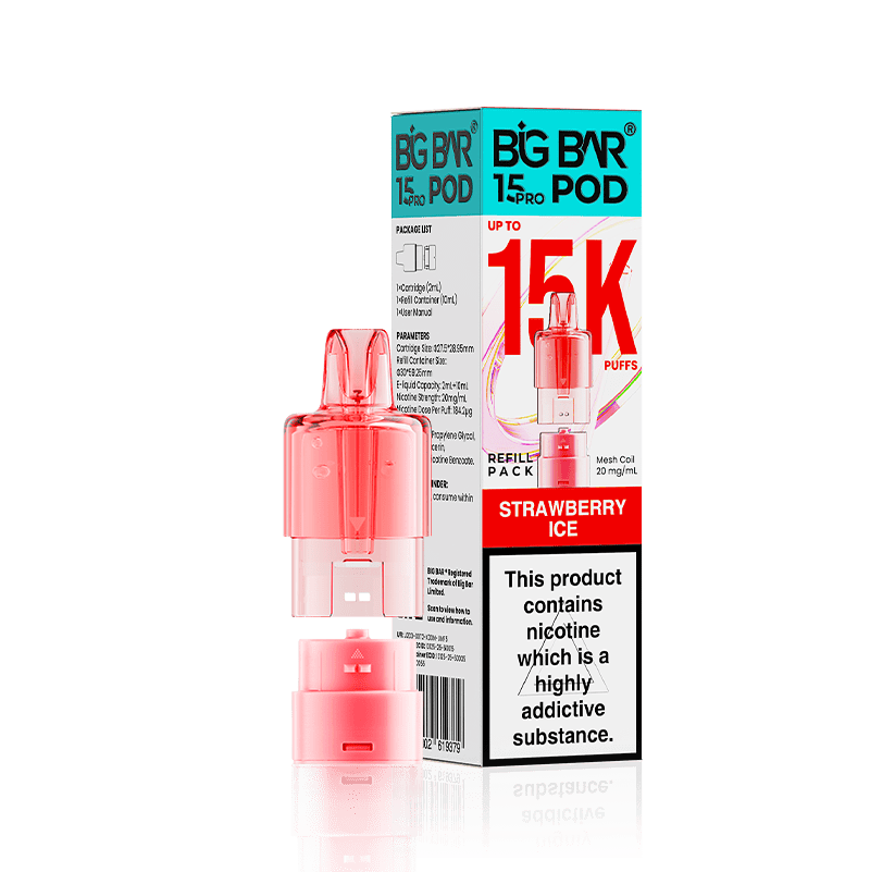 Buy Big Bar 15000 Pro Prefilled Replacement Pods - Strawberry Ice