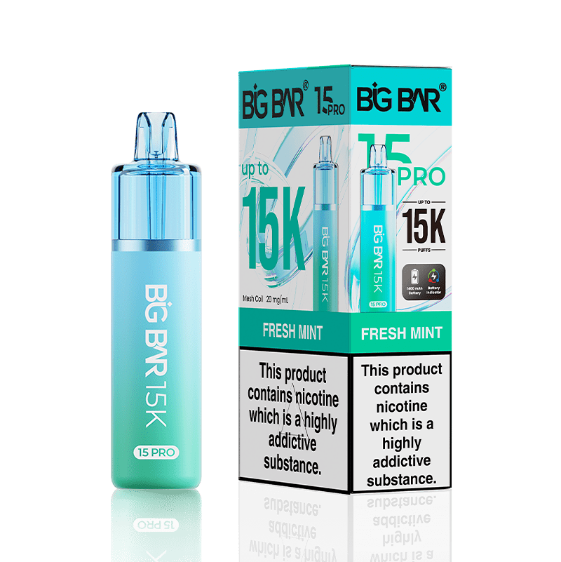 Buy Big Bar 15000 Pro Vape Kit Box of 5 - Fresh Mint