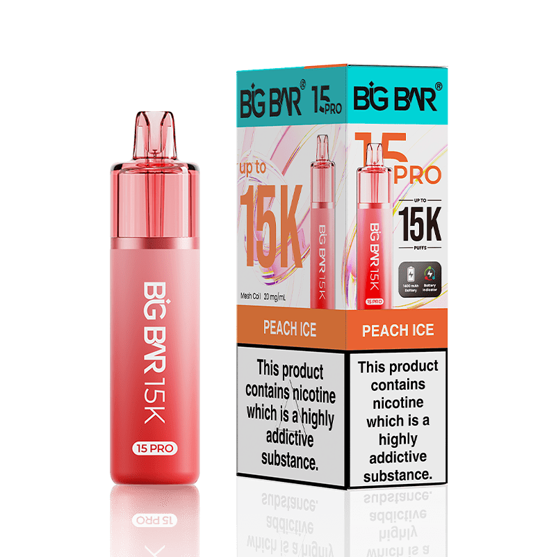 Buy Big Bar 15000 Pro Vape Kit Box of 5 - Peach Ice