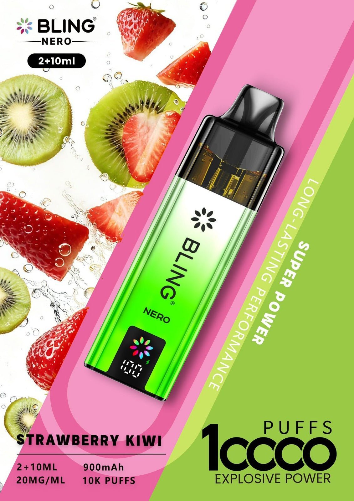 Buy Crystal Bling Nero 10k Vape Kit Box of 5 - Watermelon Ice