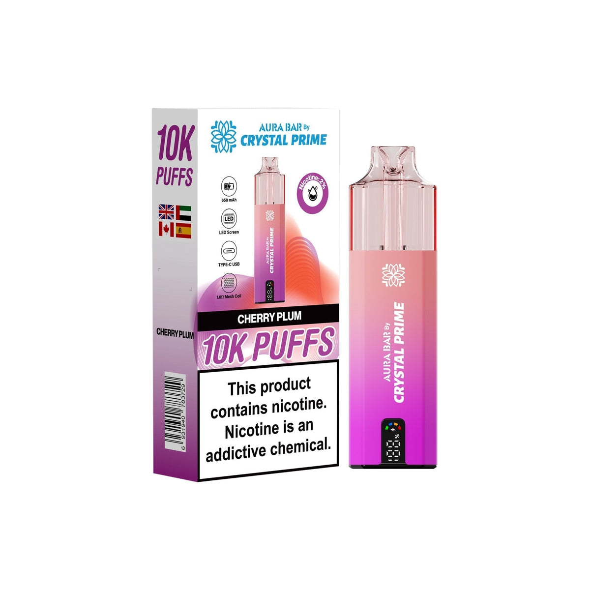 Buy Crystal Prime 10000 Prefilled Vape Kit Box of 5 - Plum Cherry