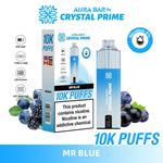Buy Crystal Prime Aura Bar 10k Prefilled Pod Vape - Pack of 5 - Mr Blue