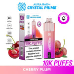 Buy Crystal Prime Aura Bar 10k Prefilled Pod Vape - Pack of 5 - Plum Cherry